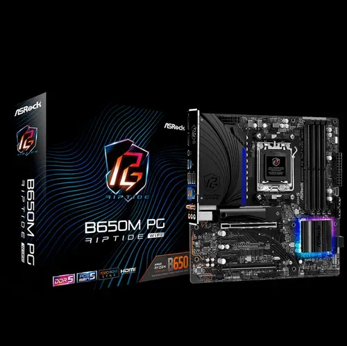 Placa-Me Asrock B650m Pg Riptide, Amd, Micro Atx, Ddr5, Preto - 90-Mxbj9*